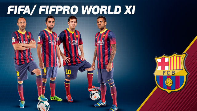 4 cầu thủ Barça trong đội hình năm 2013 của Fifa